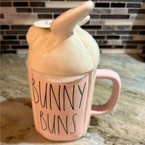 Rae Dunn Pink Bunny Buns Figural Mug
